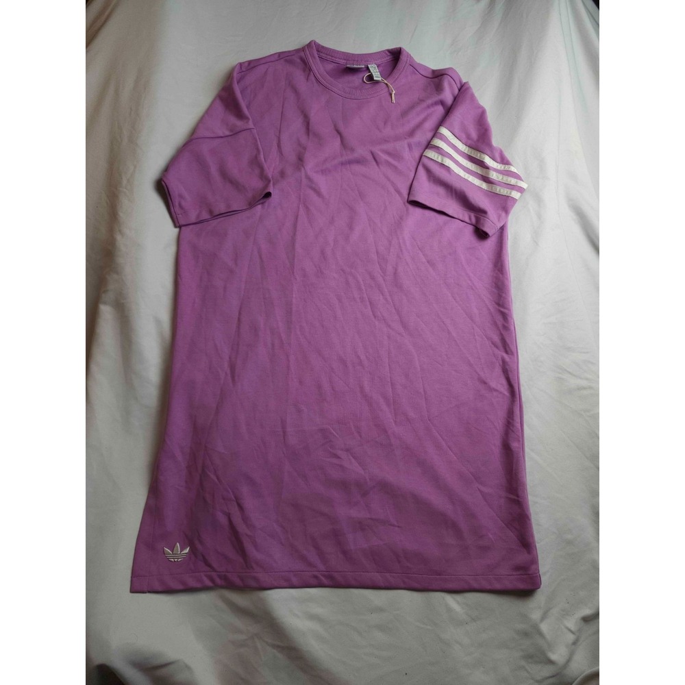 Adidas T-Shirt Dress Small Purple Striped Sporty Athleisure Minimalist Y2K‎